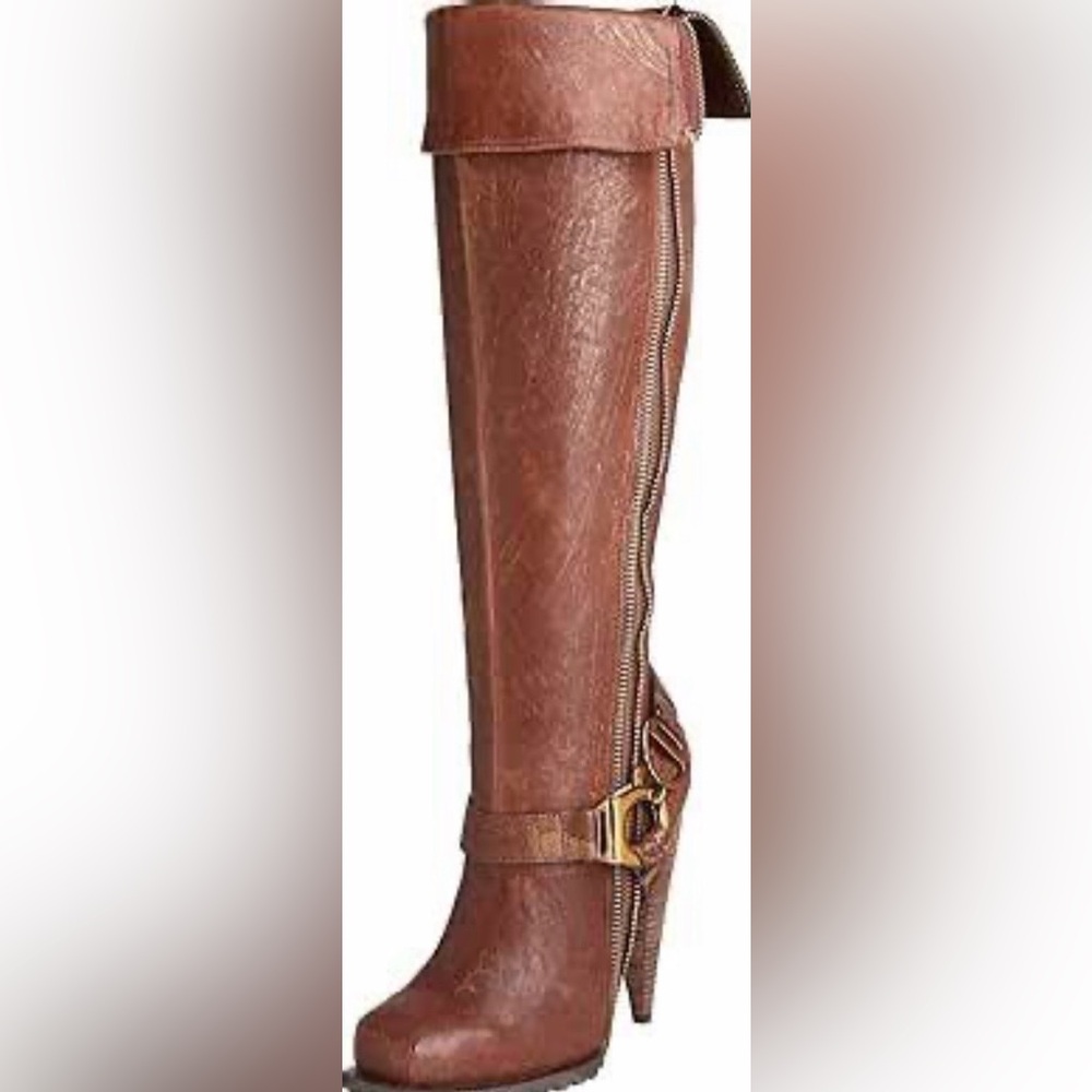 Brown Leather Knee High Boots
